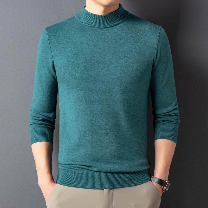 Herren Schlank geschnittener Strickpullover mit halbem Stehkragen für Herbst und Winter