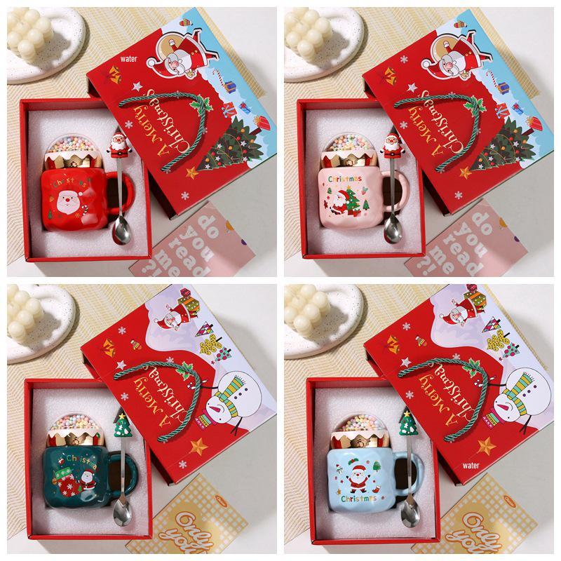 Grenzüberschreitendes Weihnachts-Keramikbecher-Geschenkset - Hochwertiges Souvenir für Heiligabend