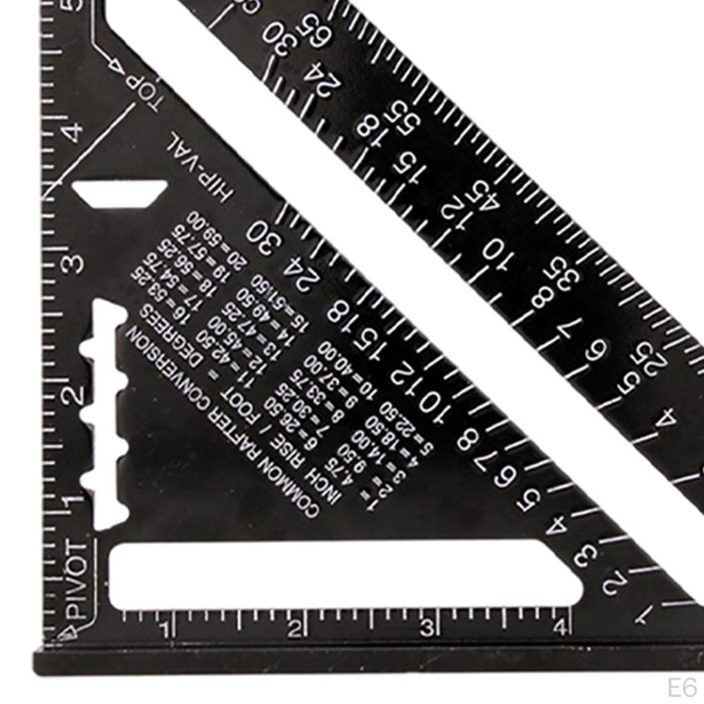 inch Degree Carpenter Triangle Ruler Comfortable to Resistant Easy Carry Professional Multiple