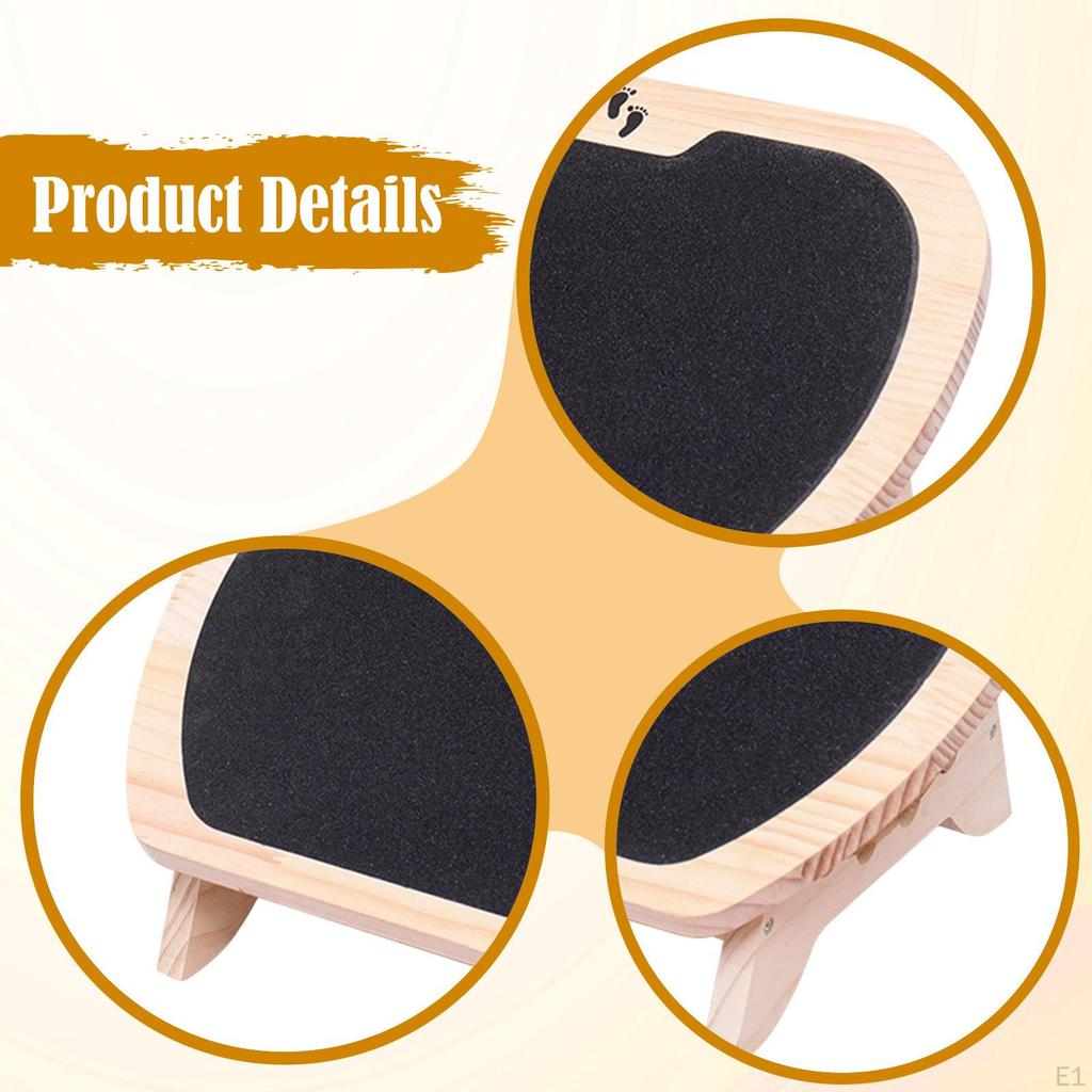 Wooden Footrest under Desk,Foot Support,Feet Stand Adjustable Height Foot Stool for Bathroom Office