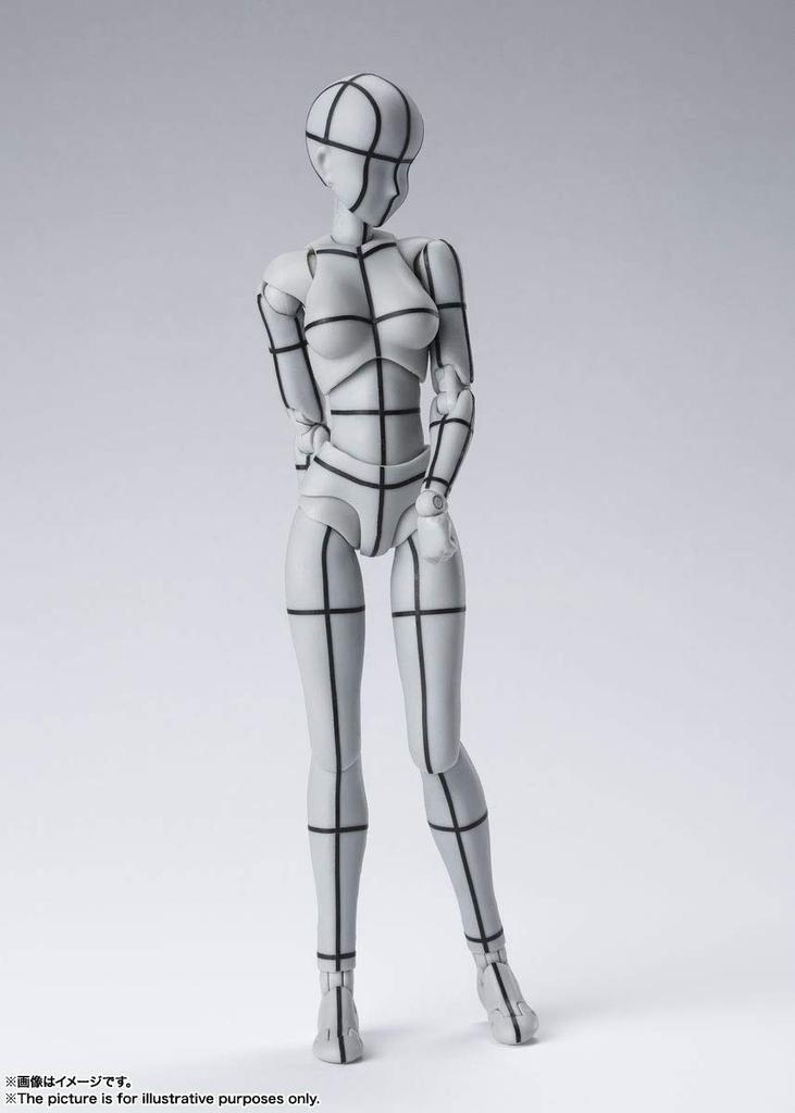 TAMASHII NATIONS Barevná 135mm malovaná pohyblivá figurka SHFiguarts Body-chan -Wire Frame- (Gray Ver.) Cca. PVC a ABS