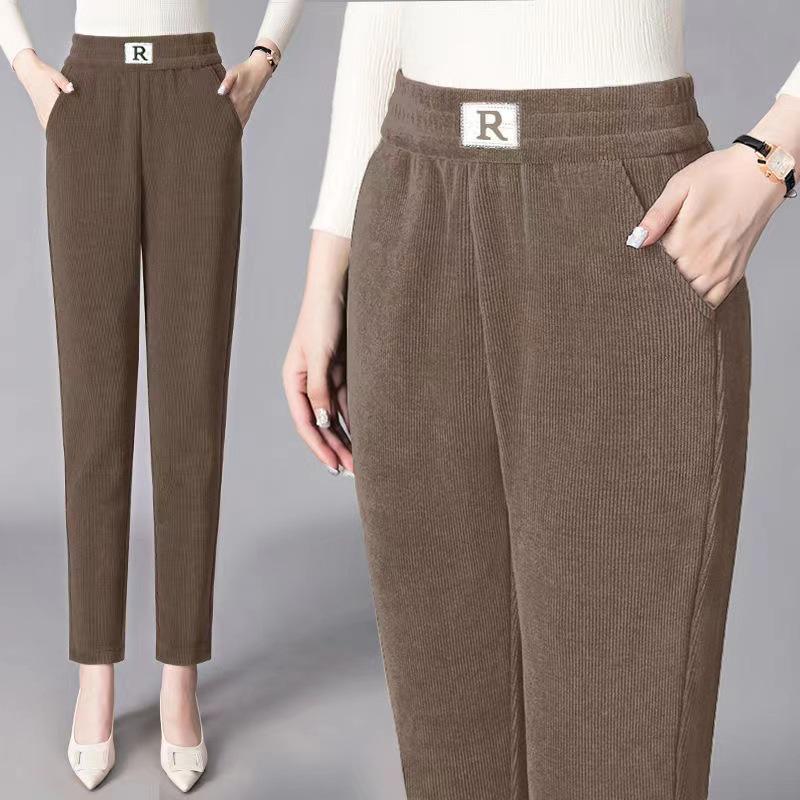 700g Extra Thick Chenille Harem Pants: Women's Winter Fleece-Lined Straight-Leg Casual Pants