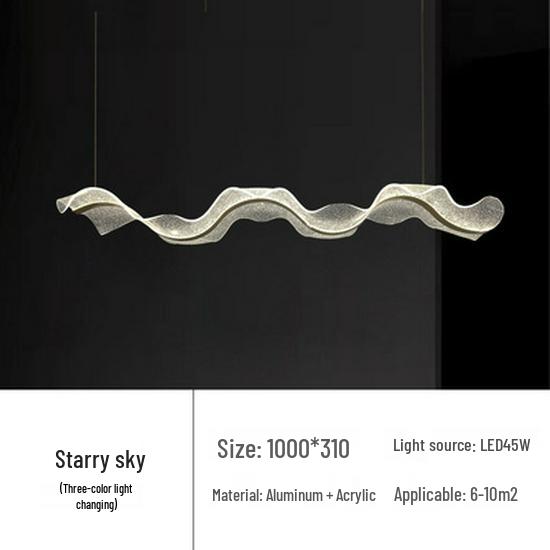 Wave Ribbon Minimalist Chandelier - Luxury Designer Light for Modern Hotel Bars and Restaurants