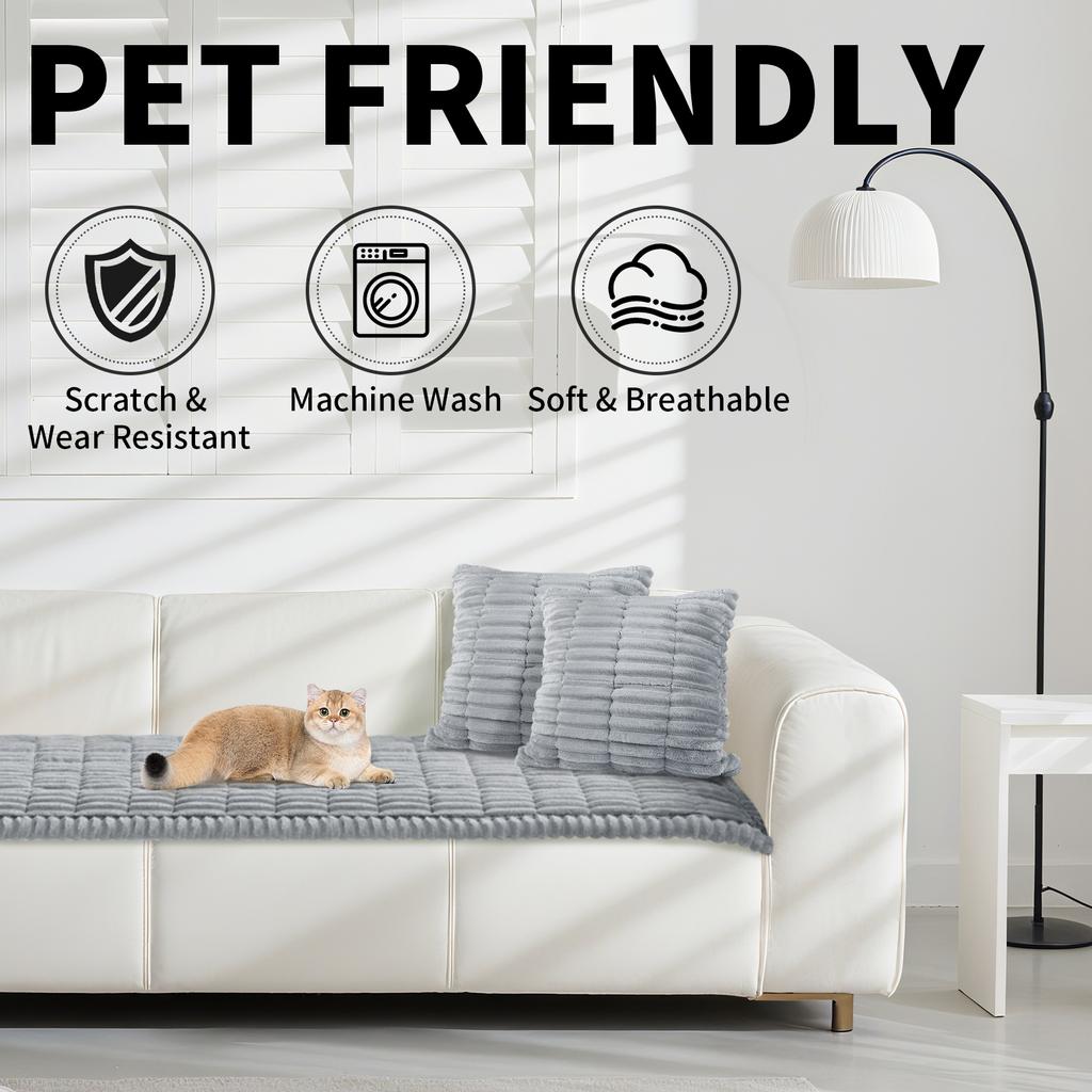 Corduroy Sofa Covers Non Slip Sofa Slipcovers Soft & Thick Sofa Cushion Covers Sofa Protectors for Pets Kids Dogs Living Room