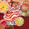 Year of the Horse Rotating Magnetic Refrigerator Magnet - Waking Lion, God of Wealth, Spring Festival Decoration.