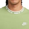 Nike T Shirts Men's Oil Green Crew Neck Moderate Straight Fit FB7310-386
