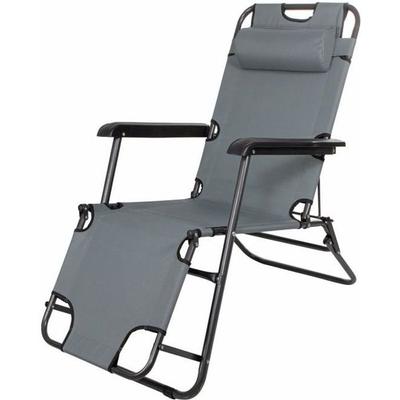 Springos ® Outdoor Garden Transat Foldable Garden Lounger - Grey