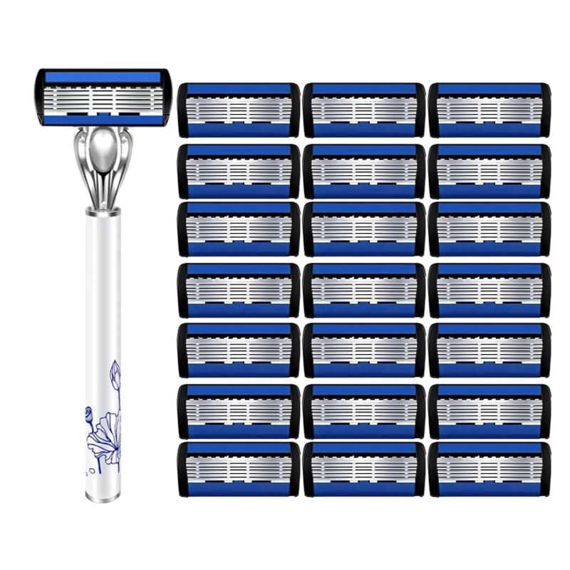 Men's Manual Care High-end Black Razor, 6-layer Razor Blade, Scratch Resistant and Washable Stainless Steel Razor