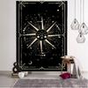 Witchcraft Tarot Tapestry Wall Hanging Black Khaki Sun Moon Starry Universe Geometric Pattern Dormitory Home Decoration Curtains