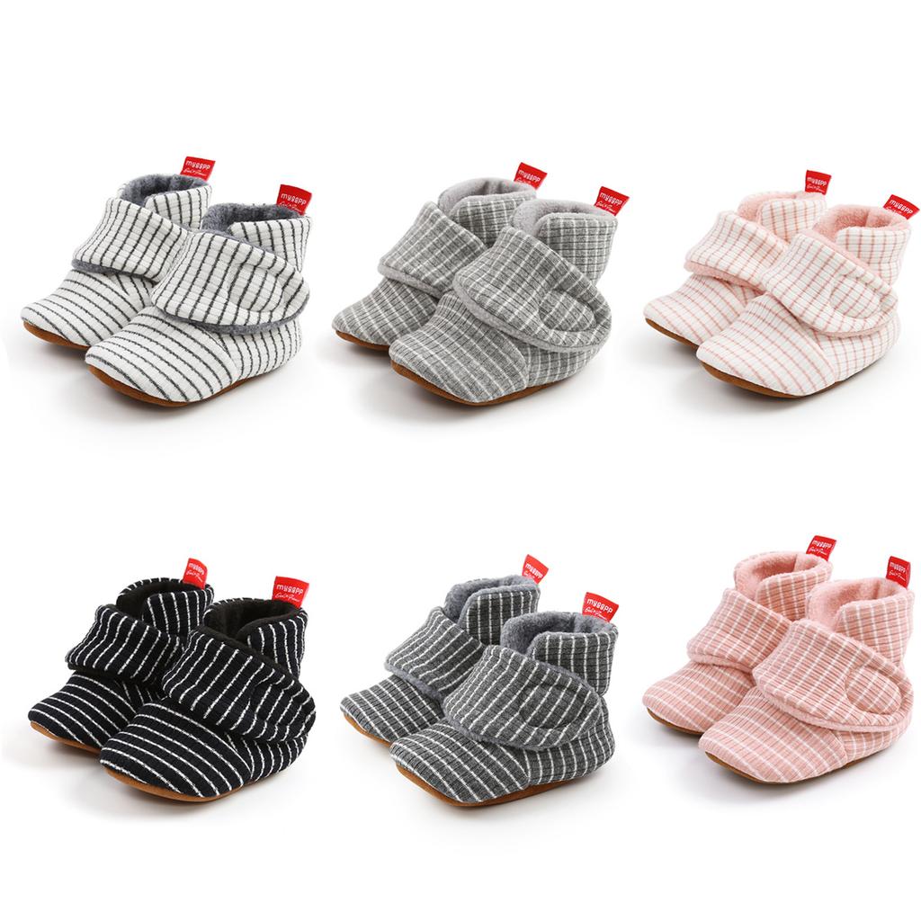 MYGGPP Autumn and Winter Striped Cotton Shoes Cotton Boots Baby Shoes Warm Shoes Baby Shoes Toddler Shoes