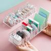 8-grid Transparent Data Cable Storage Box Desktop Phone Charger Charging Cable Sorting Grid Box Hub Sorting Organizer Shelf