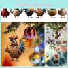 Entzückendes Cartoon-Huhn Acryl Auto-Hänge-Dekor Weihnachtsbaum-Schmuckstück Heim-Ornament