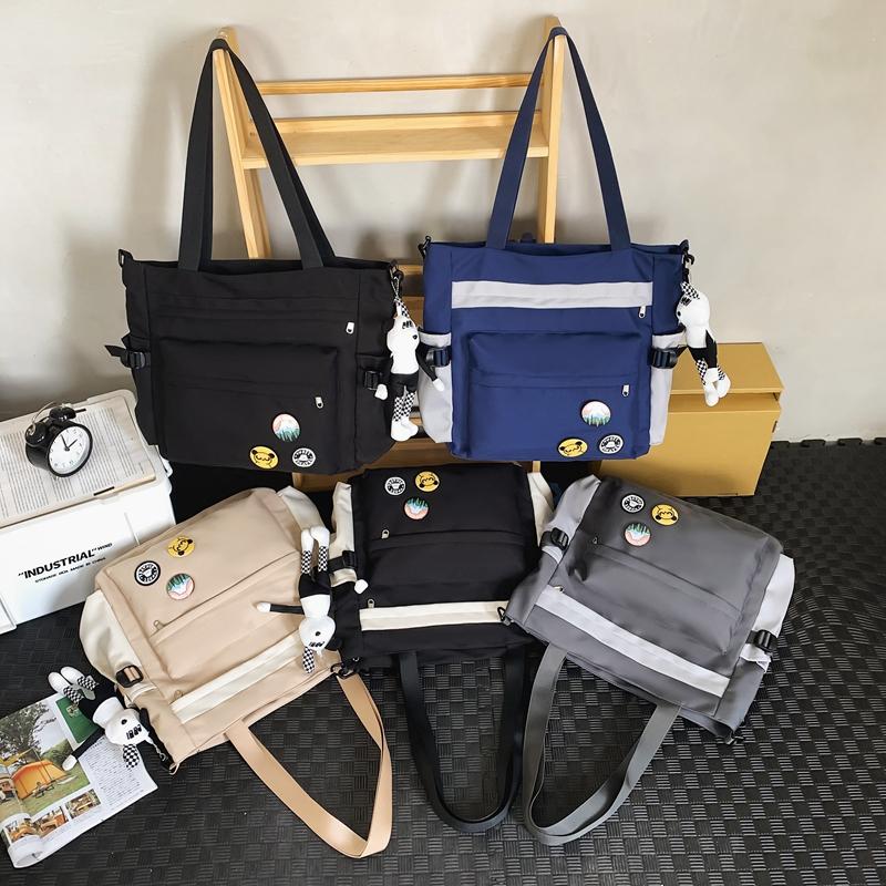 Men's Messenger Bag Large Capacity Student Crossbody Bag Women's Portable Commuter Shoulder Bag