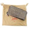 Used AUTHENTIC Christian Louboutin 3175195 Zip Around wallet Silver Embossed Leather
