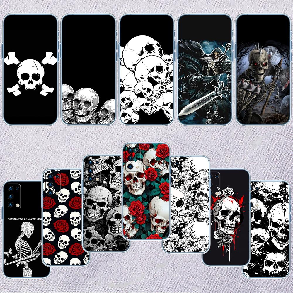Skeleton Skull Transparent Phone Case for Motorola Moto G40 G04 G05 One Ace Action Fusion + Plus Hyper Macro Vision Zoom
