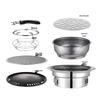 Smokeless Charcoal Grill Set with Tea-Boiling Feature, Ideal for Outdoor and Household Use.
