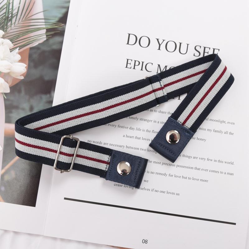 Elastic Belt Without Buckle Canvas Women Buckle Free Belt Ladies Jeans Pants Waist Lazy Belt Stretch No Buckle Invisible Belt