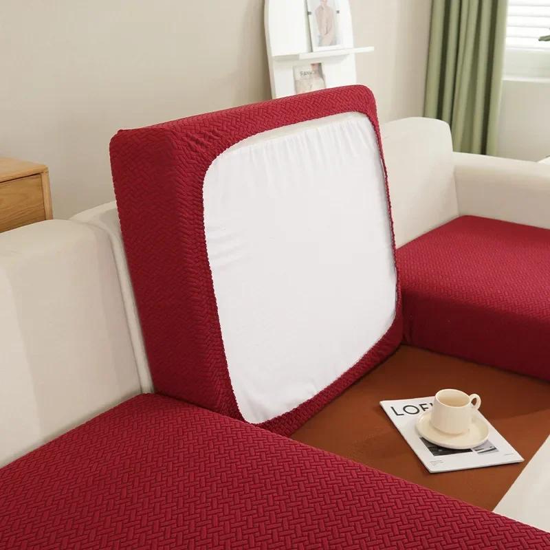 Thick Jacquard Sofa Seat Cushion Cover Funiture Protector Stretch Couch Covers ForLiving Room Removable Seat Slipcover Kids Pets