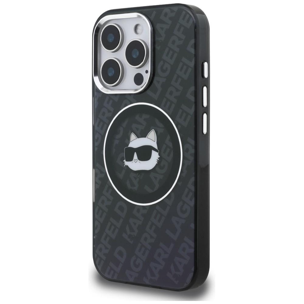 Karl Lagerfeld IML Choupette Head Logo MagSafe Case for iPhone 16 Pro Max Black