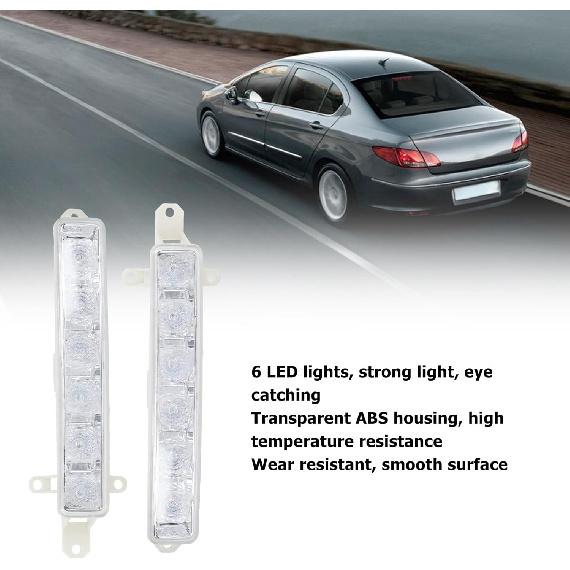 EVGATSAUTO LED Fog Lights compatible with 308S 408, 2 Piece Daytime Running Lamp Set, 6 LED Bright Light