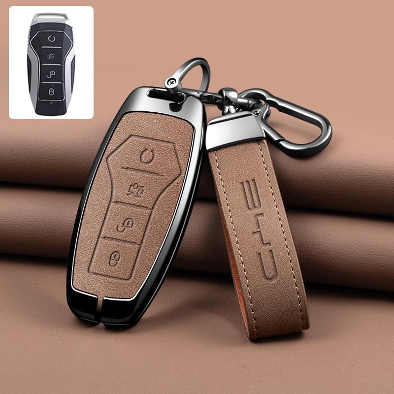 Car Zinc Alloy Key Cover Case For BYD Song Plus Atto 3 Han EV Yuan Tang DM 2018 Qin Seal Dolphin E2 Keychain Interior Accessory