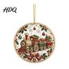 Festive Tree Hanging Christmas Acrylic Ornament 2D Flat Double Side Printed Thoughtful Gifts for Friends Santa Snowman Pendant Window Holiday Decor