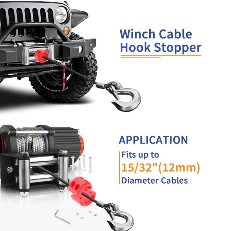 Rubber Winch Stopper Shock Absorbent Cable Protector Rubber Plug Prevent Pulling Bounce And Abrasion Offroad For Truck Utv Atv