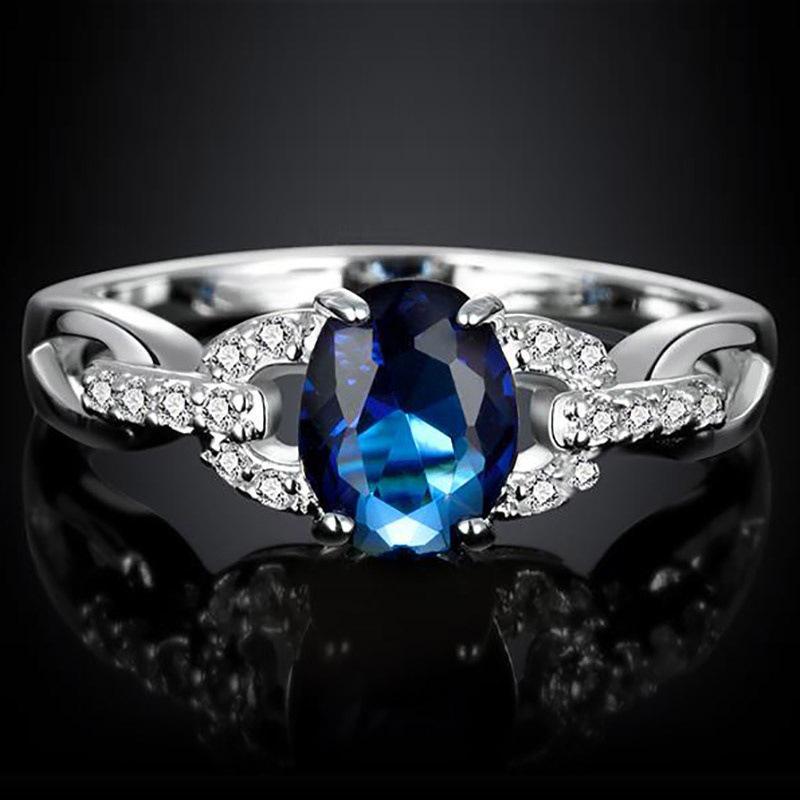 

Sanjie Jewelry Sapphire and Zircon Wish Ring Size 7 синий