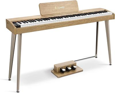 Pian digital Donner 88 Adaptor MIDI cu 3 pedale sensibile la viteză Tastatură stil stejar cu instrucțiuni japoneze calde, tastatură Dencipia, suport,