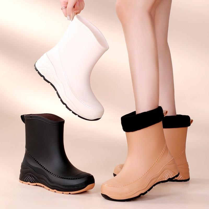 Ladies' Winter Fashionable Soft Breathable Cotton Rain Shoes