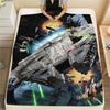 1Pc Millennium Falcon Print Flannel Blanket, High quality Comfortable for All Seasons, Home Decor, Warmth and Comfort, Perfect for Christmas Gifts
