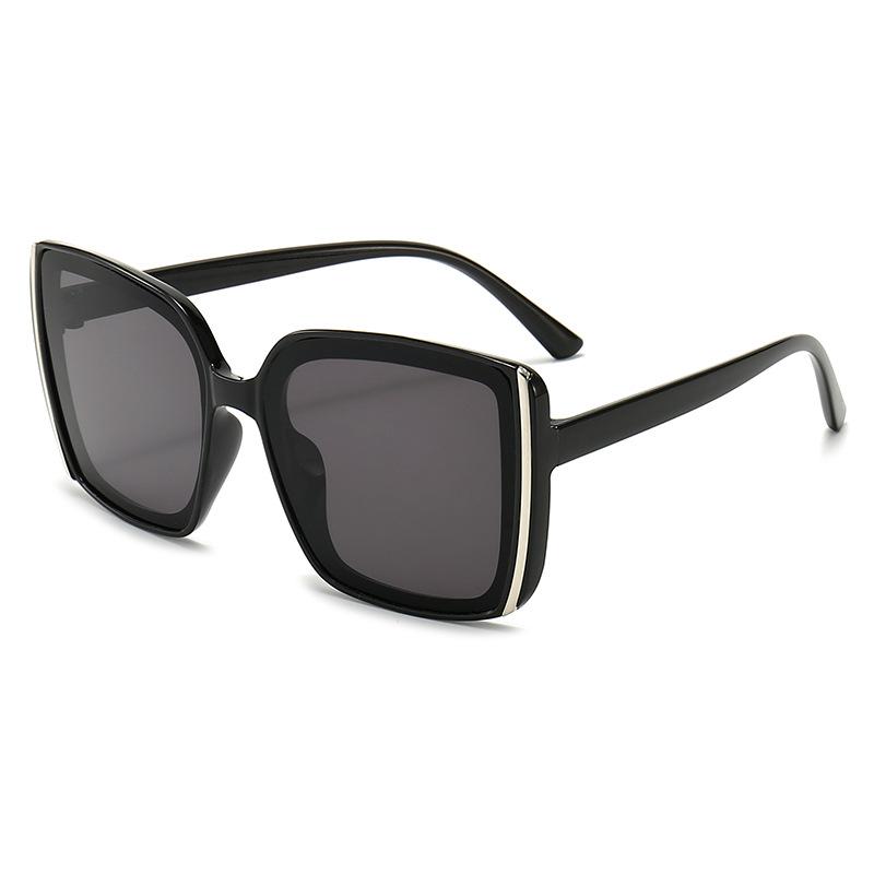 Square Sunglasses Sunglasses Women'S Large Frame Glasses Sunshade Plain Style