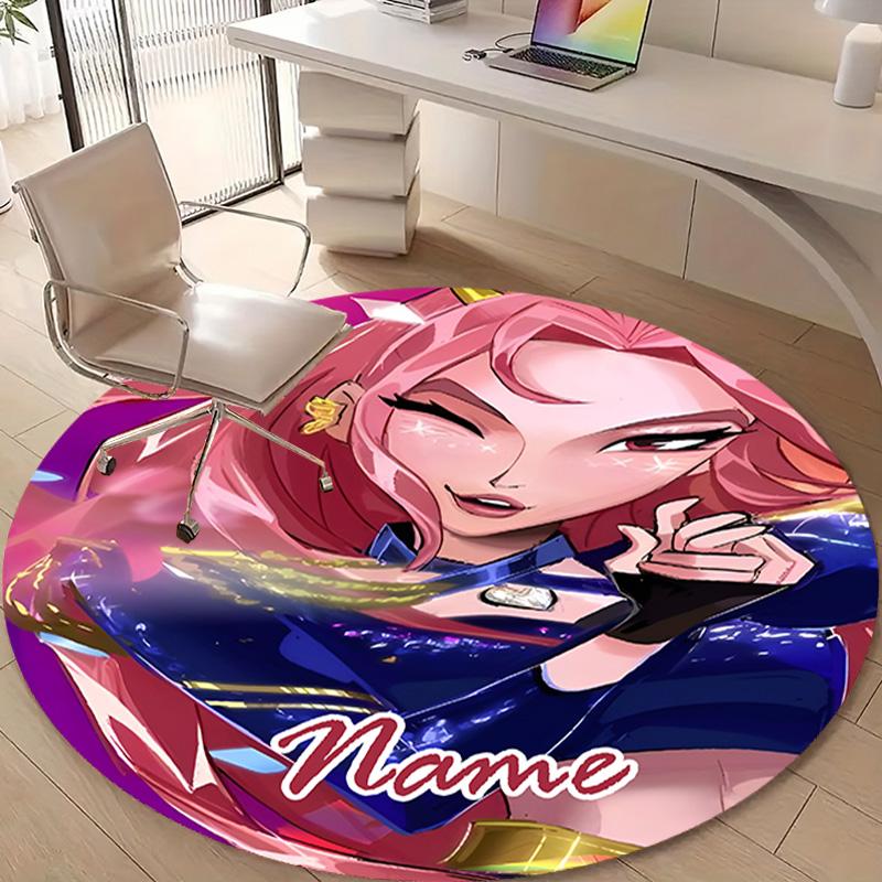 Personalized K-KPop Demon Hunters Round Chair Office Rug - Perfect for Mat, Office Chair & More - Ideal Gift for Birthdays and Holidays