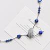 Autumn and Winter Vintage Boutiques Natural Lapis Lazuli Design Necklace Collarbone Chain Sweater Chain Women