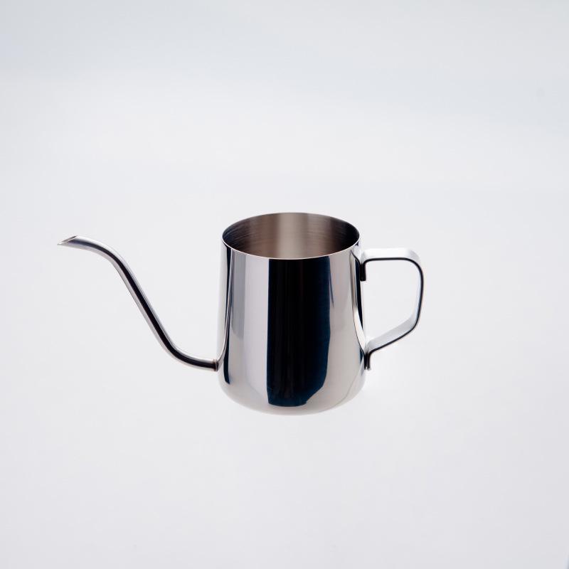 304 Stainless Steel Teflon-Coated White Pour-Over Coffee Pot with Long Spout for Home Use