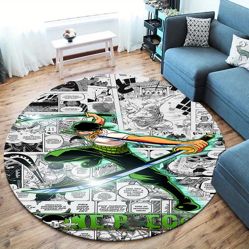 Roronoa Zoro Round Area Rug Carpet Rug For Living Room Bedroom Sofa Playroom Decor Nonslip Floor Mat