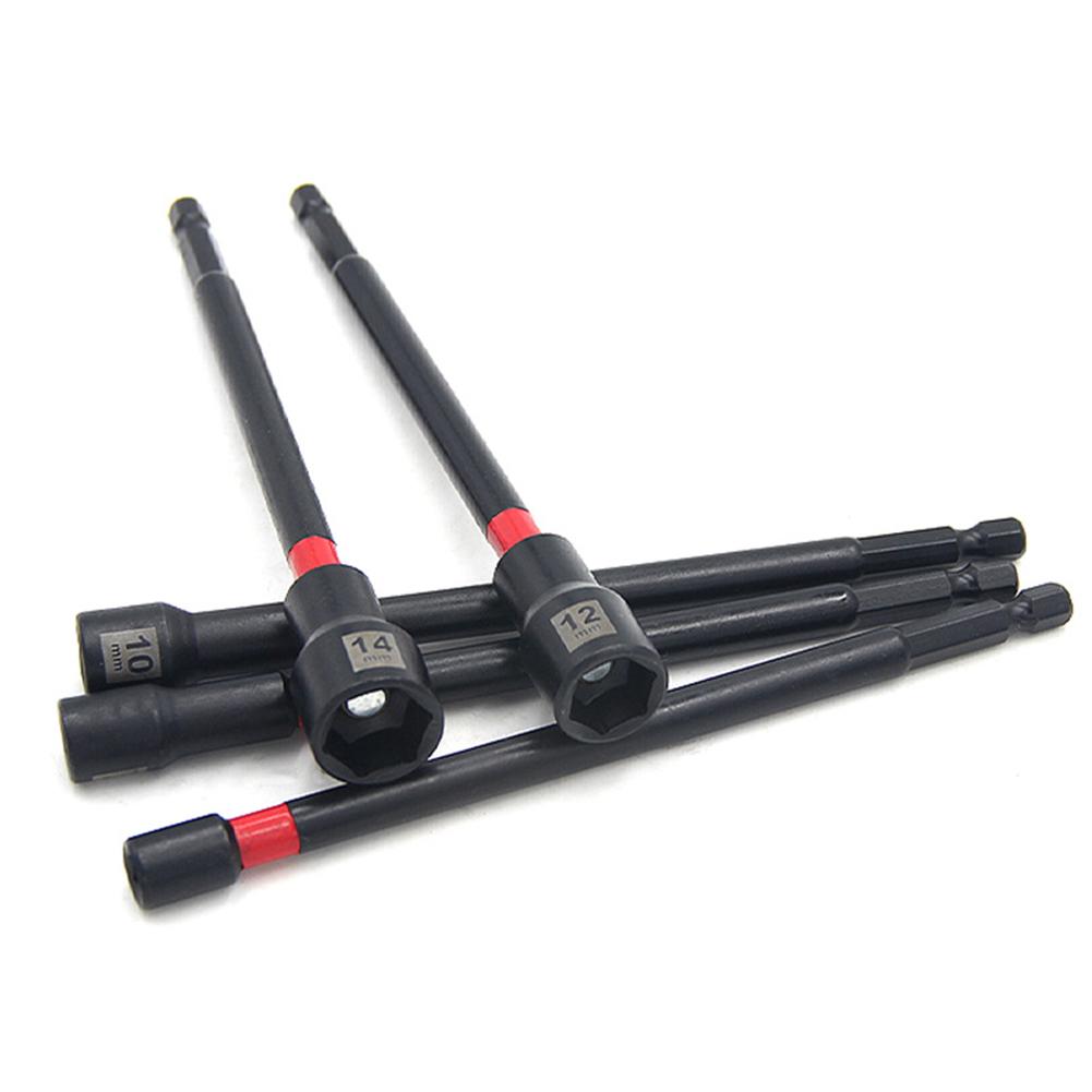 1/5PCS 6 Inch Magnetic Long Nut Driver For Impact Drill Hex Socket Adapter 8-14mm Extended Socket Wrench Power Tool