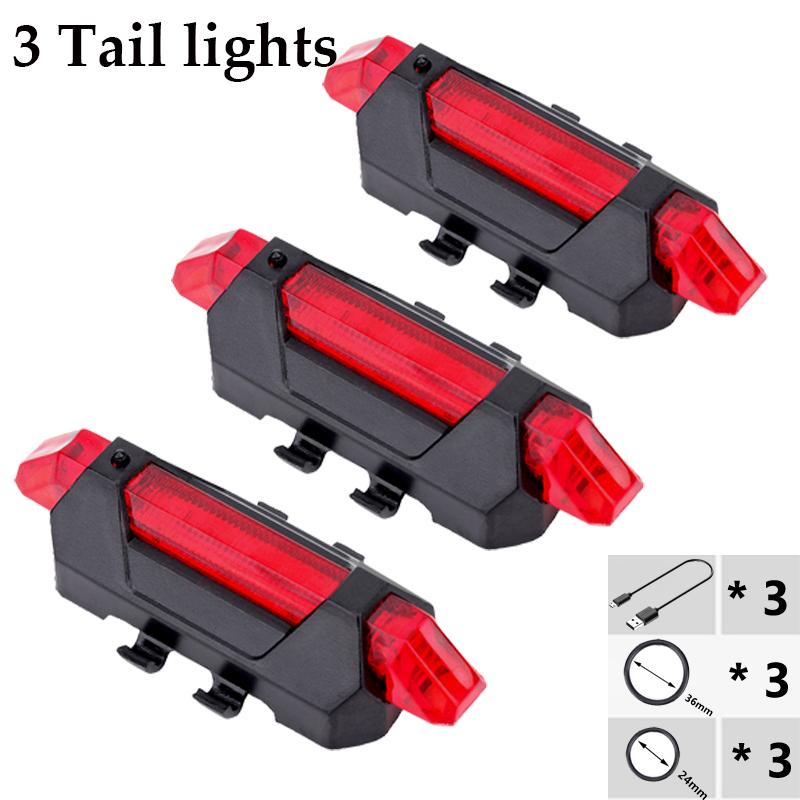 Cycling Light Set Bicycle Lantern USB LED Rechargeable MTB Light Front /Back Lights Headlight Flashlight Bike Accessorries 7