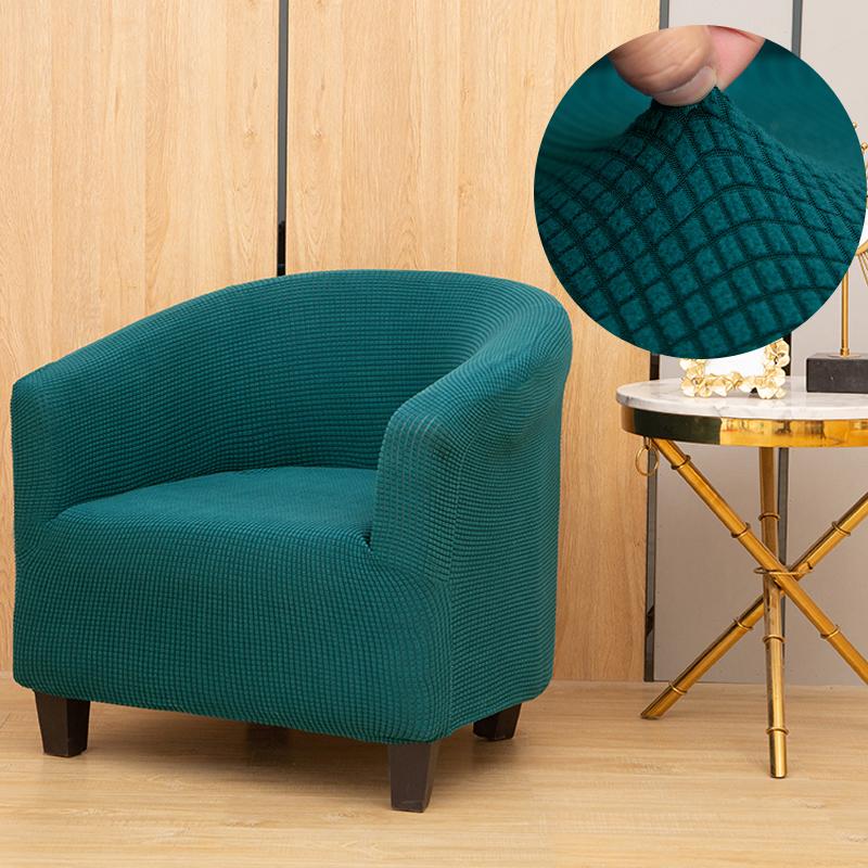 Plush Club Chair Cover Armchair Slipcover Geometric Printed Small Sofa Covers Protect for Pets Chair Decoration