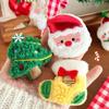 Tree Christmas Plush Brooch Snowman Snowman Plush Pin Handmade Santa Tree Brooch  Christmas Gifts