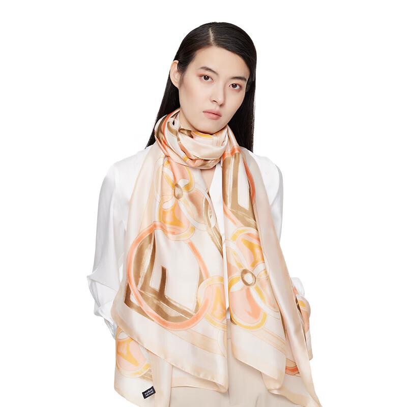 

ELSYALN Floral Silk Satin Long Scarf