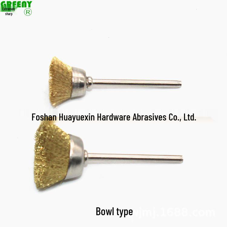 Mini Copper Wire Brush Set for Electric Grinder - Handles and Wheels Included