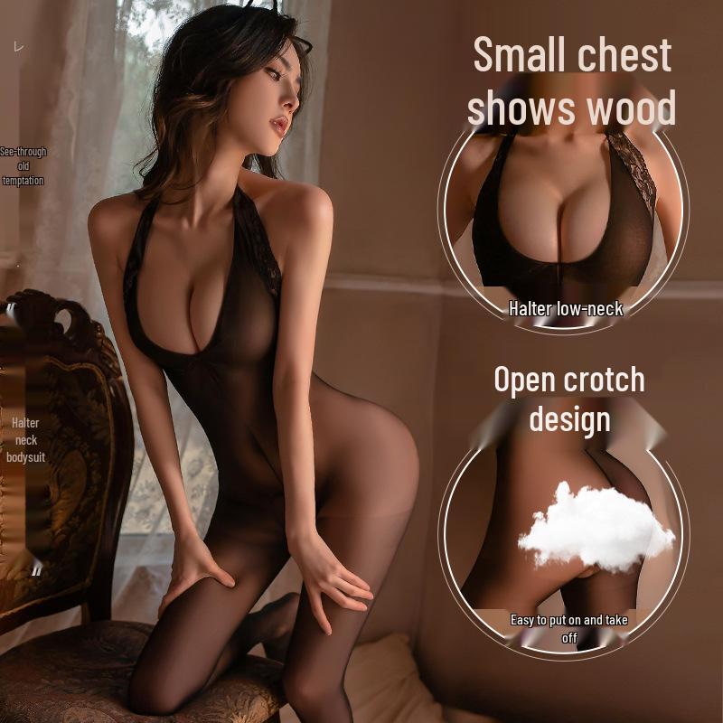 Man Yan Dámské Sexy Síťované Bodystocking s Otevřeným Rozkrokem