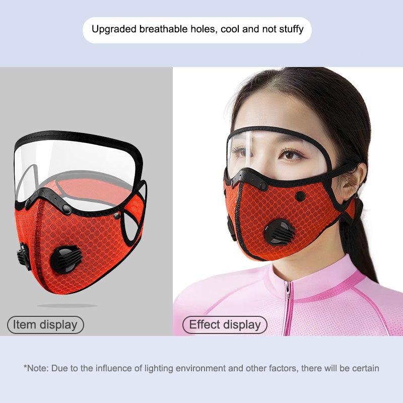 New Cycling Face Mask With Filter Goggles Dust Mask Sport Washable Reusable Facemask For Men Bandana Actived Carbon Filters
