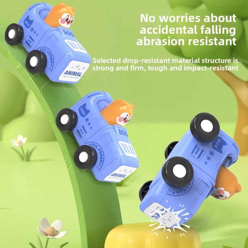 Plastic Pressing Animal Race Car Inertia Slider Toy For Kids Development And Play