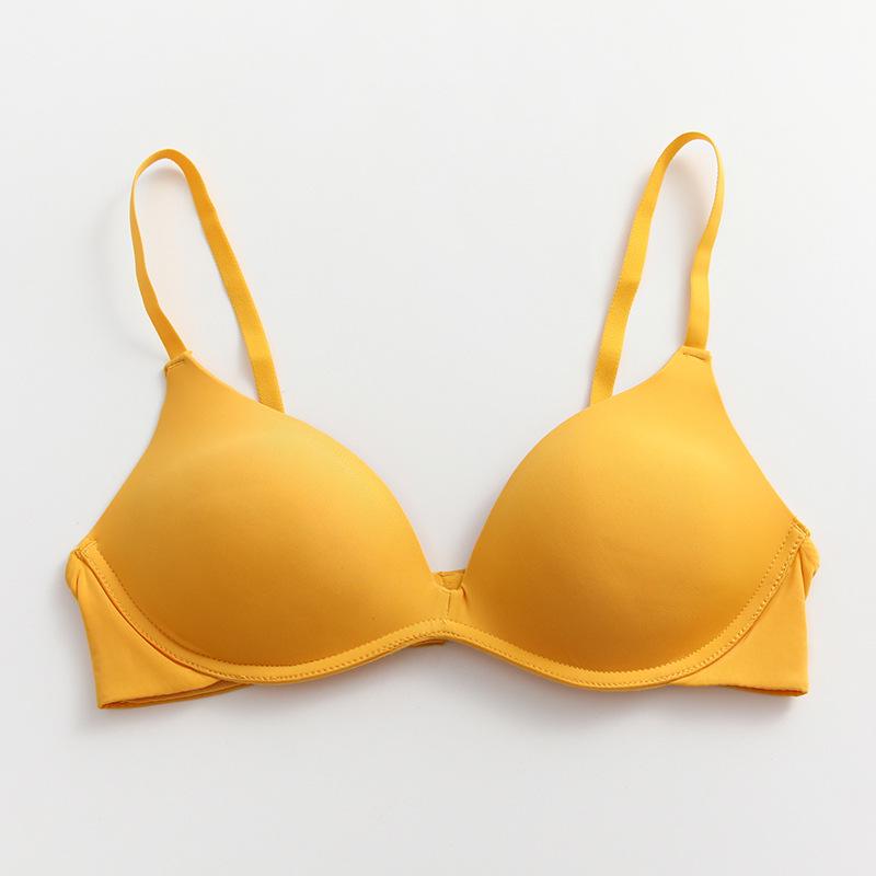 „Zhiqu nahtloser weißer Triangel-BH – bügellos, sexy, geraffte Passform“