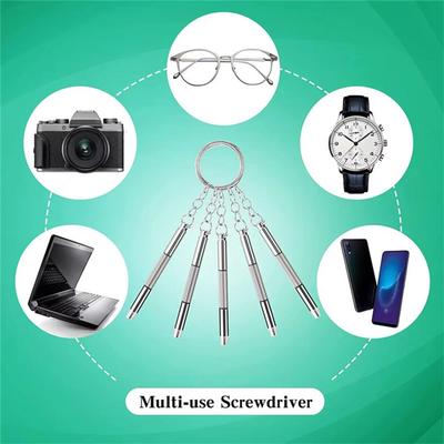 Portable 3 In 1 Double-head Multi-function Mini Stainless Steel Screwdriver Glasses Watch Repair Tool Gadget