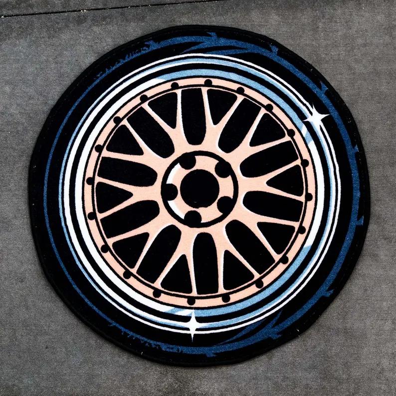 Car Wheel Rug Wheel Rug Car Lover Rug, Best Wheel Rug, Car Wheel Carpet, BBS Wheel Carpet Area Carpet Decoration