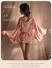Charming Kimono-Style Lingerie Three-Piece Set: Cute Japanese Print Sleepwear Bathrobe