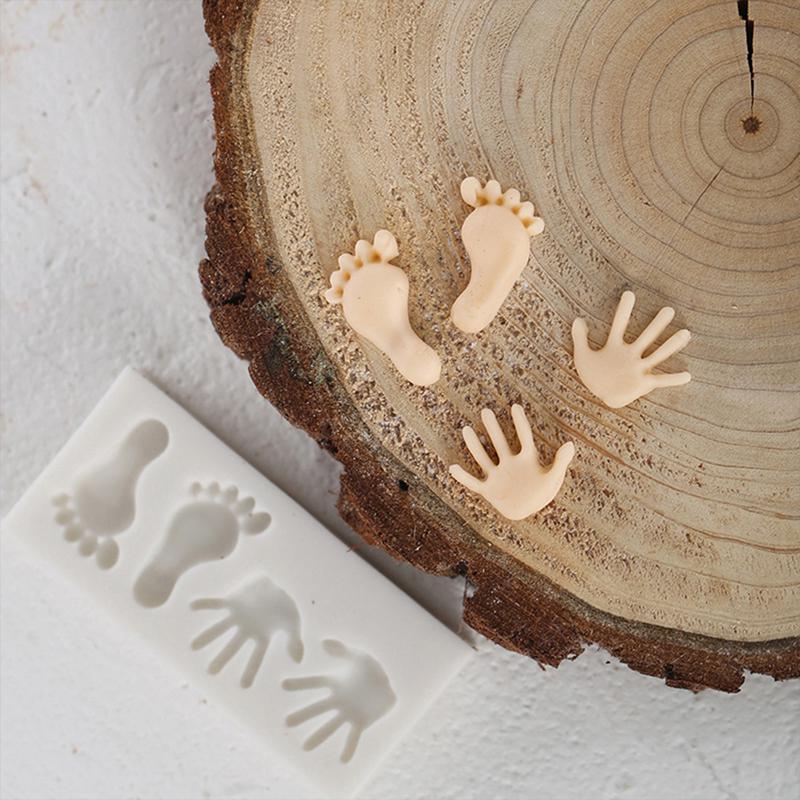 Moule à gâteau en Silicone en forme de Mini pieds, en forme de main, pour bonbons, chocolat, décoration de gâteau créative